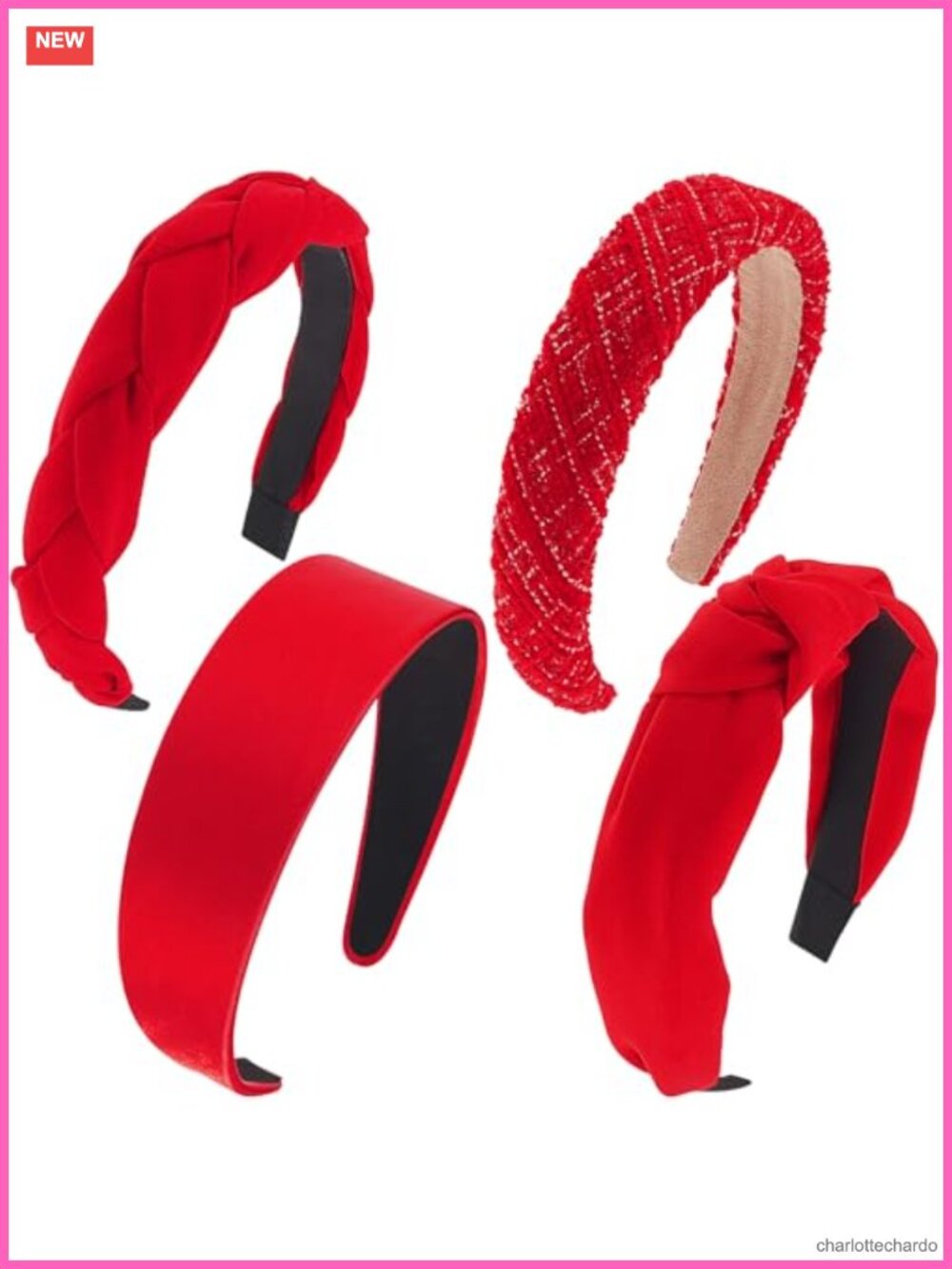 4 Pack Velvet Knotted Braided Headbands Non Slip Wide Hair Accessories